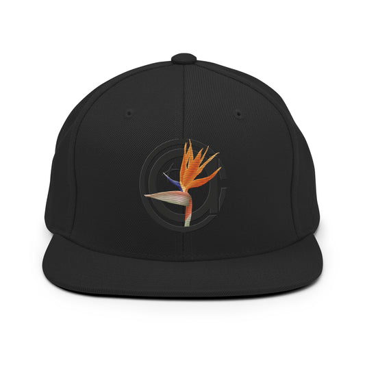 Vibrant Bird of Paradise Full-Color Embroidered Snapback Hat