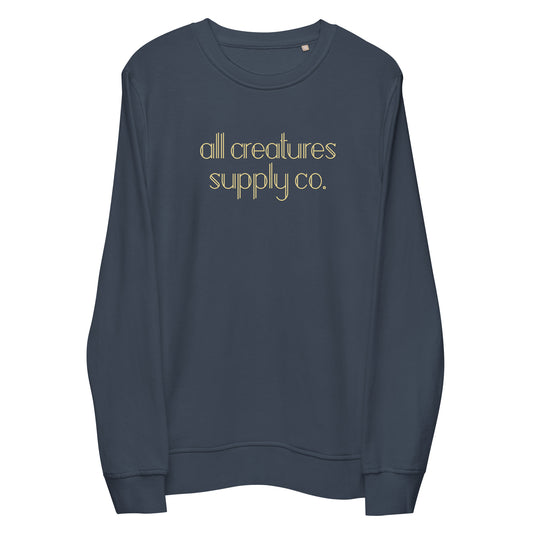 Gilded Lettering All Creatures Organic Sweatshirt